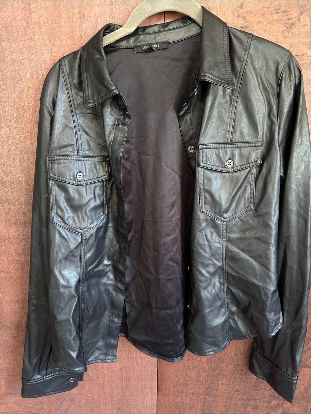 Love Tree Men's Black Leather Jacket (1017)